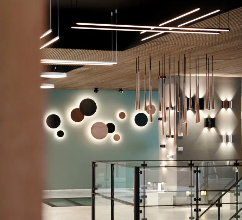 Suspension*Light Point Suspension, Stripe S2000, , LED, dim, 2700K, 2970 lm, L200cm, H20cm - blanc