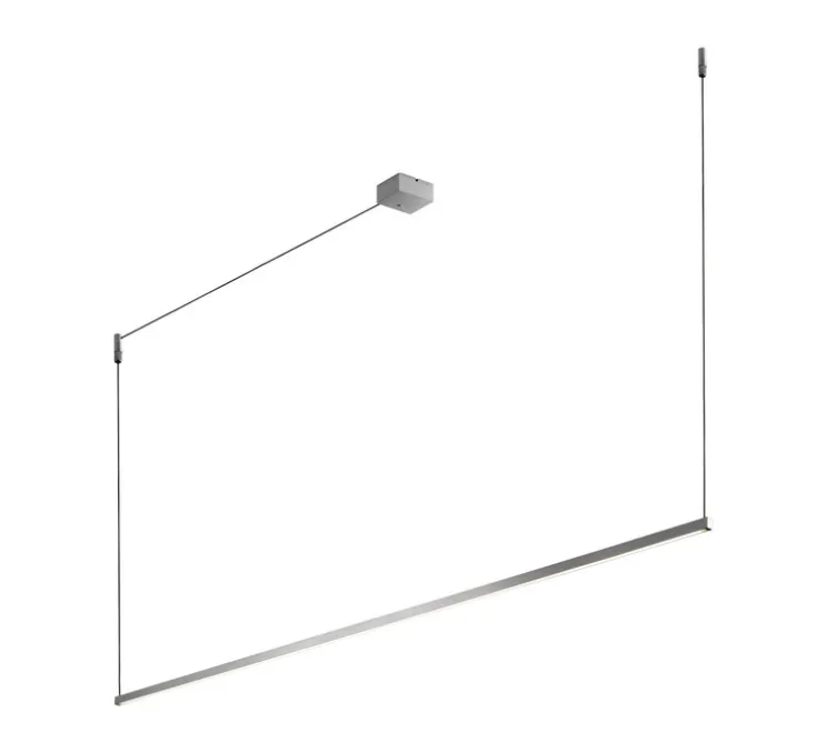 Suspension, Stripe S2000, titanium, LED, dim, 2700K, 2970 lm, L200cm, H20cm - Light Point