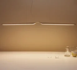 Suspension*Tunto Suspension, Swan, , LED, 2700K, 3951lm, L162cm, H7cm - variable TRIAC, 500mA, chêne