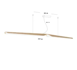 Suspension*Tunto Suspension, Swan, , LED, 2700K, 3951lm, L162cm, H7cm - variable TRIAC, 500mA, chêne