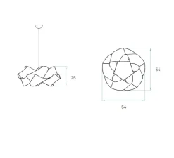 Suspension*LZF Suspension, swirl small SP 22, hêtre naturel, Ø54cm, H25cm - bois, marron