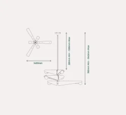 Suspension, Sycamore 3, Laiton, verre rose fumé, Ø140cm, H154cm - Tala