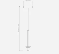 Suspension, Tacoma, noir mat, abat-jour Tacoma Reed Glass opalin, IP44, Ø9,5cm, H185cm - Astro