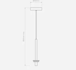 Suspension*Astro Suspension, Tacoma, , IP44, Ø13,5cm, H185cm - noir mat, abat-jour Tacoma Glass opalin