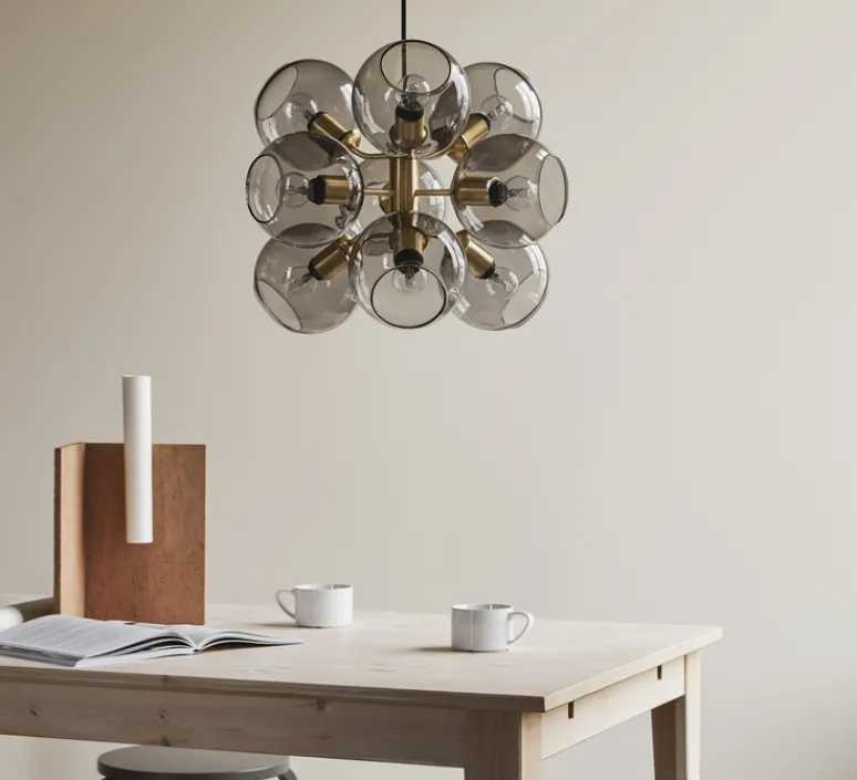 Suspension*Cobankeryd Suspension, TAGE 50, , Ø45cm, H37cm - laiton, gris fumé