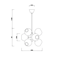 Suspension*Cobankeryd Suspension, TAGE 50, , Ø45cm, H37cm - laiton, gris fumé