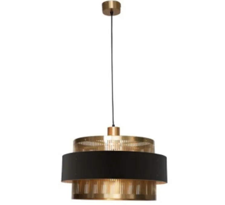 Suspension, Tarya Ronde, noir et laiton, Ø50cm, H28cm - Gong