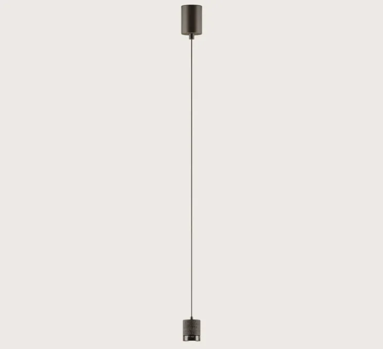 Suspension, Tea, C1337, noir mat, marbre noir, LED, dim, 2700K, 600 lm, Ø5cm, H6cm - Aromas del Campo