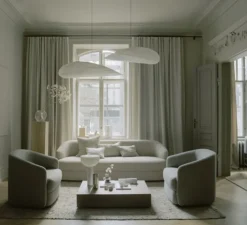 Suspension*New Works Suspension, Tense, , 2700K, 2000lm, H15cm, Ø120 cm - Blanc