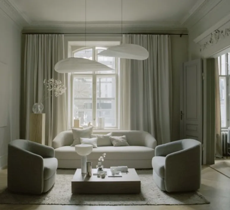 Suspension*New Works Suspension, Tense, , 2700K, 2000lm, H15cm, Ø120 cm - Blanc