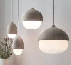 Suspension, Terho M, bois, tilleul, opalin, Ø24cm, H21,5cm - Mater