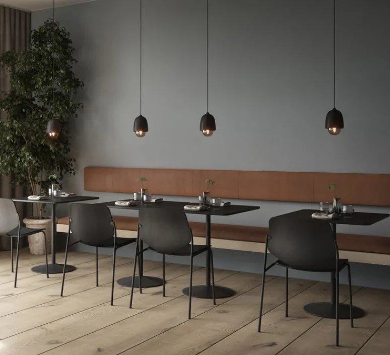 Suspension*Mater Suspension, Terho S, bois, tilleul, fumé, noir, Ø13,5cm, H21,5cm - bois, tilleul, opalin, noir