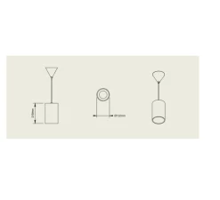 Suspension, Terra Big, lignes rouges, câble noir, IP44, LED, dim, 2700K, 800 lm, Ø13,2cm, H21cm - Pott