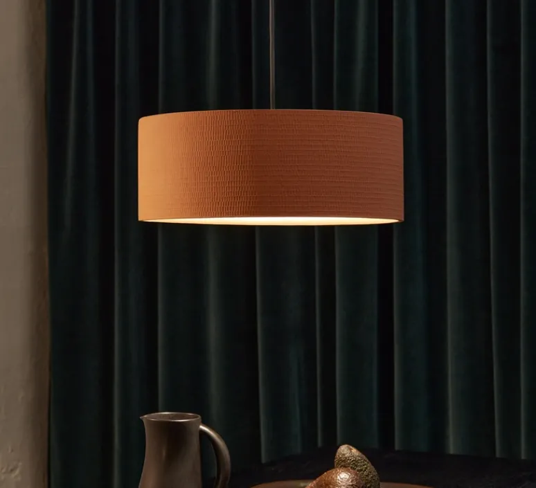 Suspension*Pott Suspension, Terra Wide, , IP44, LED, dim, 2700K, 1200 lm, Ø36,6cm, H14,5cm - rouge/carve