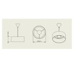 Suspension*Pott Suspension, Terra Wide, , IP44, LED, dim, 2700K, 1200 lm, Ø36,6cm, H14,5cm - rouge/carve