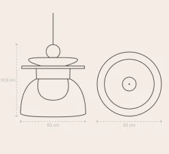 Suspension*Sphaer Suspension, Theia, , Ø50cm, H51,5cm - vert clair, bleu clair, bordeaux, rose et orange