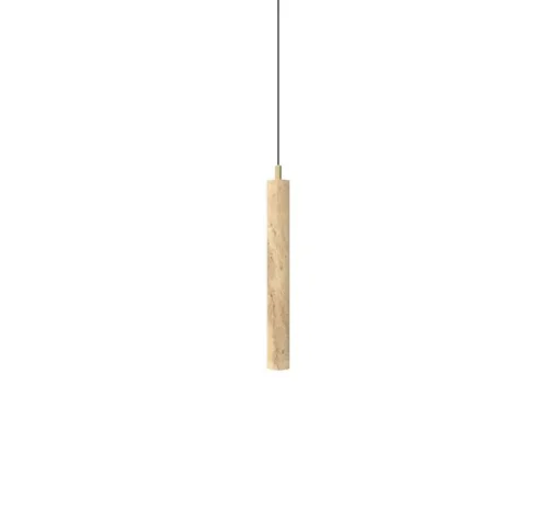 Suspension, Tibur 50, travertin, LED 3000K, 500lm, Ø6cm, H50cm - Nedgis