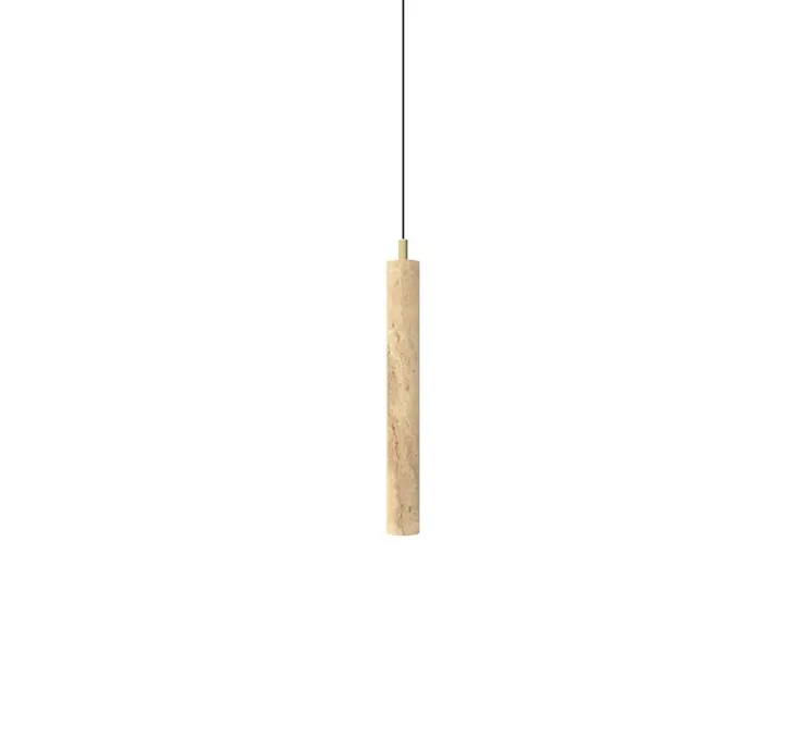 Suspension, Tibur 50, travertin, LED 3000K, 500lm, Ø6cm, H50cm - Nedgis