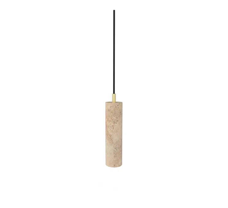 Suspension, Tibur 30, travertin, LED, 2700K, 400lm, Ø6cm, H30cm - Nedgis