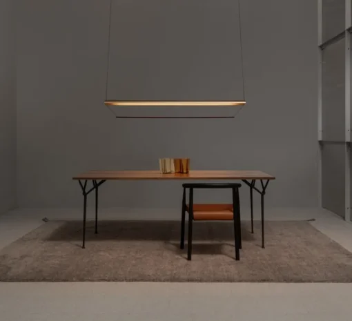Suspension*A-N-D Suspension, Tier 150, cuivre anodisé, améthyste, LED, dim, 2700K, L150cm, H20cm - or anodisé, améthyste