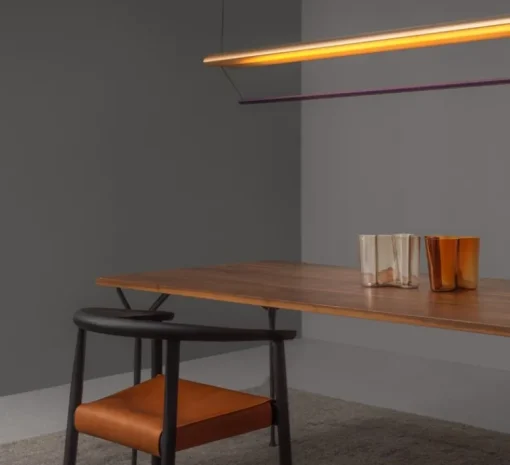 Suspension*A-N-D Suspension, Tier 150, cuivre anodisé, améthyste, LED, dim, 2700K, L150cm, H20cm - or anodisé, améthyste