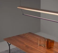 Suspension*A-N-D Suspension, Tier 150, cuivre anodisé, améthyste, LED, dim, 2700K, L150cm, H20cm - or anodisé, améthyste