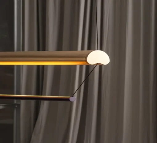 Suspension*A-N-D Suspension, Tier 150, cuivre anodisé, améthyste, LED, dim, 2700K, L150cm, H20cm - or anodisé, améthyste