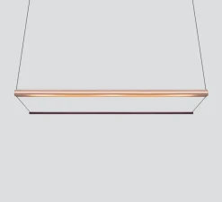 Suspension*A-N-D Suspension, Tier 150, cuivre anodisé, améthyste, LED, dim, 2700K, L150cm, H20cm - or anodisé, améthyste