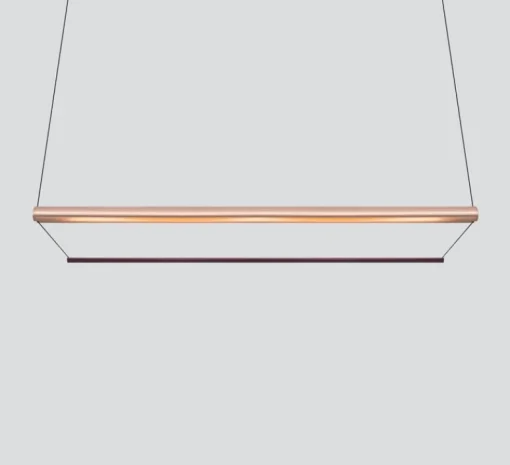 Suspension*A-N-D Suspension, Tier 150, cuivre anodisé, améthyste, LED, dim, 2700K, L150cm, H20cm - or anodisé, améthyste