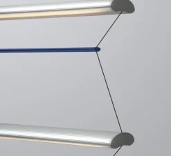 Suspension*A-N-D Suspension, Tier Grid 150, , LED, dim, 2700K, L300cm, H70cm - argent anodisé, bleu saphir