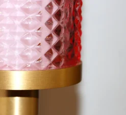 Suspension, Tiffany horizontale, rose spinelle, LED, dim, 2700K, 1800 lm, L67cm, H9,25cm - Elements lighting