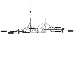 Suspension, Tinkering 140, noir, laiton, LED, dim, 2700K, 742 lm, L139cm, H30cm - Moooi