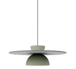 Suspension, Tires Modèle 5 Acoustique, Gris ciment et silver gris, LED, 2700K, 1300 lm, Ø48cm, L16,4cm - Nexia