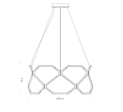 Suspension*Nemo Lighting Suspension, Titia Minor, , LED, 2700k, 1925lm, dim, 1-10V, Ø70cm, H31,2cm - noir