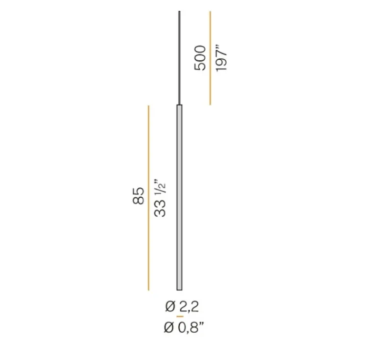 Suspension*Panzeri Suspension, To-be, , IP40, LED, K, 270lm, Ø2,2cm, H85cm - bronze
