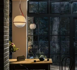 Suspension, Tonda, blanc, rouge-orangé, L39cm, H59cm - Foscarini