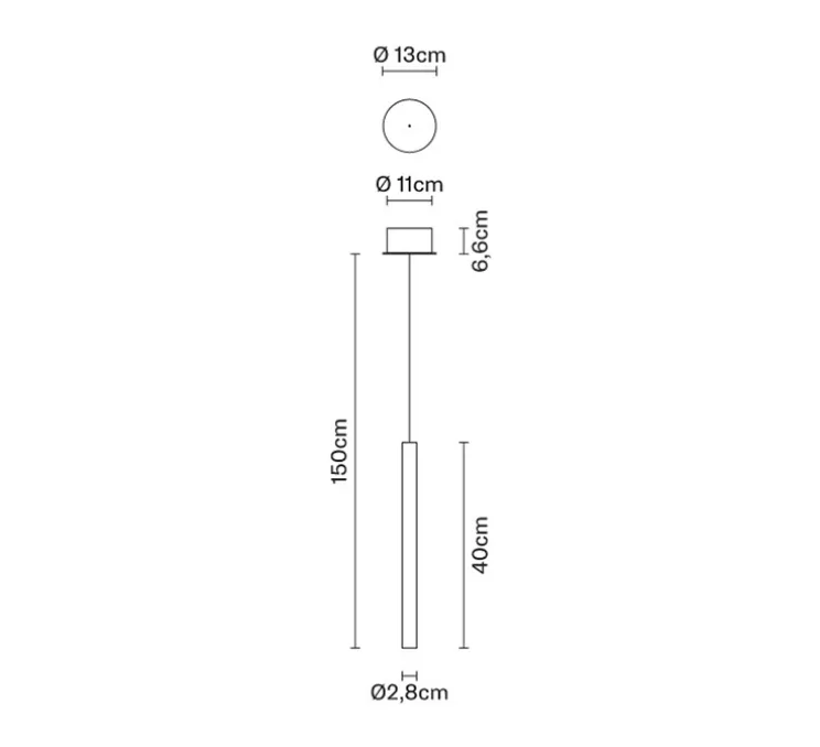 Suspension, Tooby, transparent, IP40-55, LED, 2700K, 88lm, Ø2,8cm, H40cm - Fabbian
