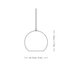Suspension*Andtradition Suspension, Topan VP6, plaquée , Ø21cm, H19cm - chrome