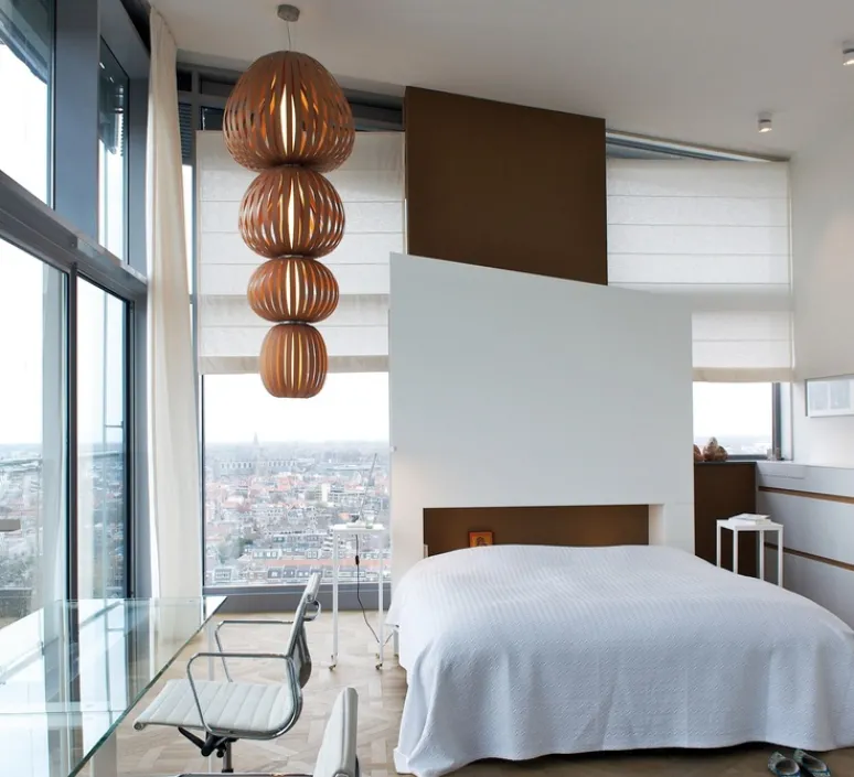 Suspension*LZF Suspension, Totem 4 Medium, bois cerisier, Ø86cm, H231cm - Cerisier naturel