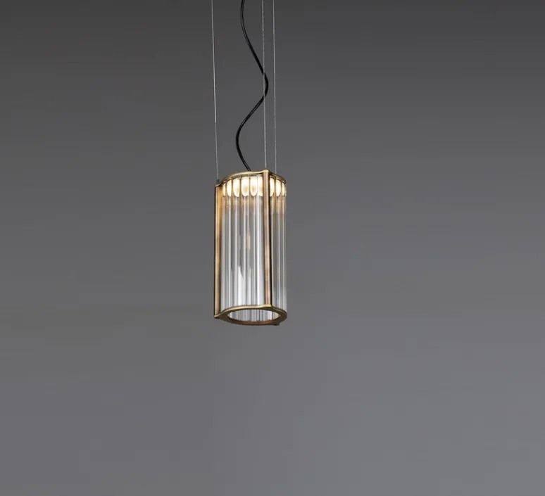 Suspension*Alma light Suspension, Totem II, , LED, dim, 2700K, 1520 lm, Ø13,5cm, H26cm - transparent, bronze satiné