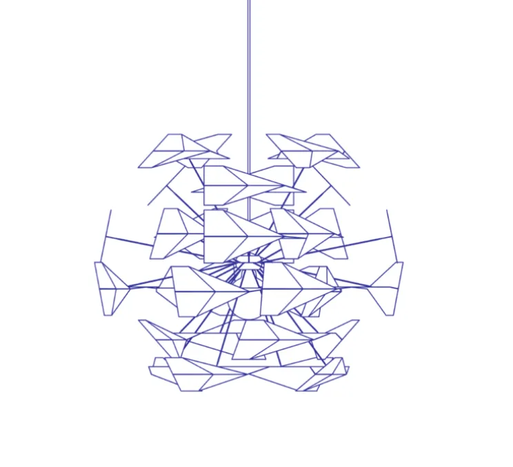 Suspension, TR747, avion en bois naturel, Ø80cm, H60cm - Tom Rossau