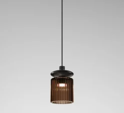 Suspension*Vistosi Suspension, TREAD SP, , LED, dim, 2700K, 1500 lm, Lcm, H22cm - terre brûlé, transparent