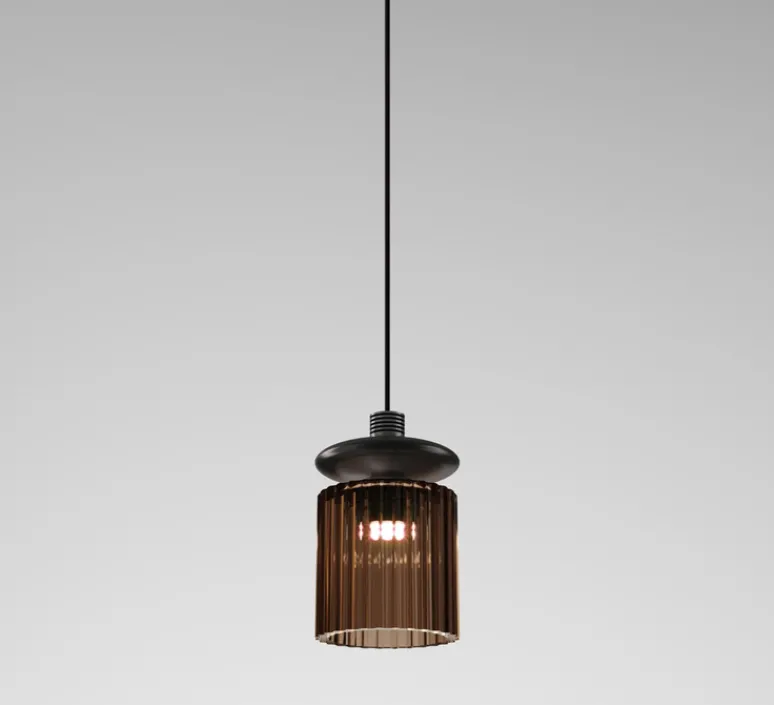 Suspension*Vistosi Suspension, TREAD SP, , LED, dim, 2700K, 1500 lm, Lcm, H22cm - terre brûlé, transparent