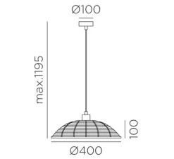 Suspension*MDC Suspension, Trenza, , Ø40cm, H10cm - naturel