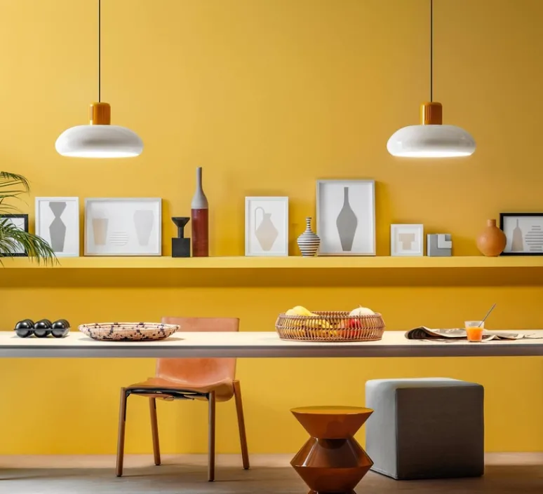 Suspension*Stilnovo Suspension, Trepiù, , LED, dim, 3000K, 2535 lm, Ø40cm, H23,4cm - jaune, blanc