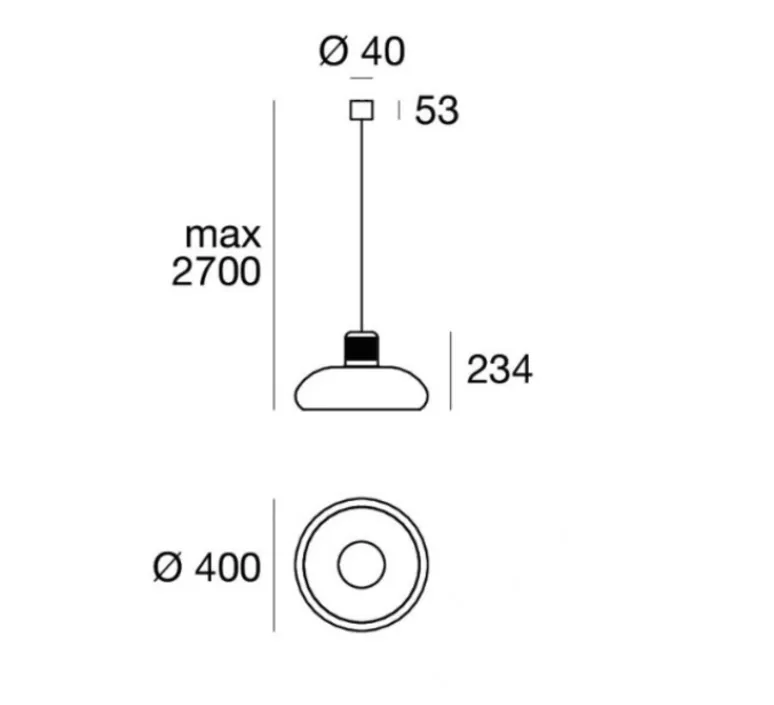 Suspension*Stilnovo Suspension, Trepiù, , LED, dim, 3000K, 2535 lm, Ø40cm, H23,4cm - jaune, blanc