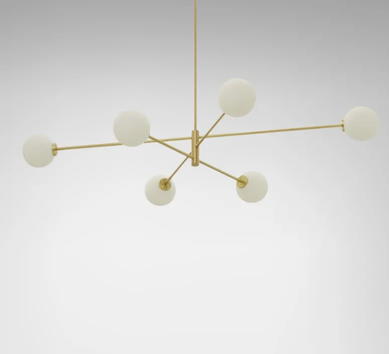 Suspension*CTO lighting suspension, TREVI 6 , , L154cm, H25cm - laiton