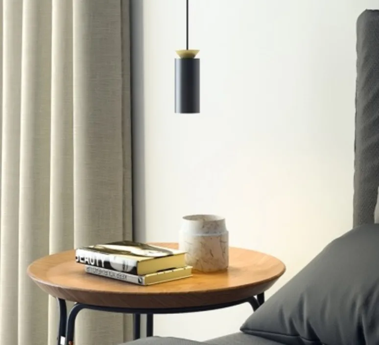 Suspension*Carpyen Suspension, Triana, noir, or, Ø6cm, H15cm, LED, 3000k, 900lm - noir et or