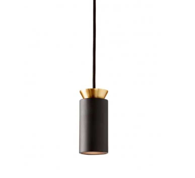 Suspension*Carpyen Suspension, Triana, noir, or, Ø6cm, H15cm, LED, 3000k, 900lm - noir et or