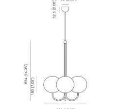 Suspension, Triple Angle, blanc et laiton, L38,8cm, H68,4cm - Anastassiades Studio